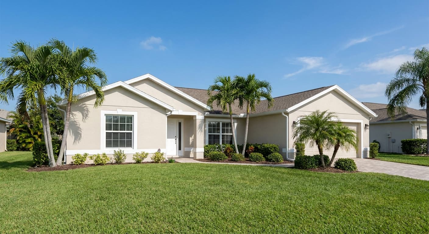 Finished freshly painted one-story Florida home with great curb appeal