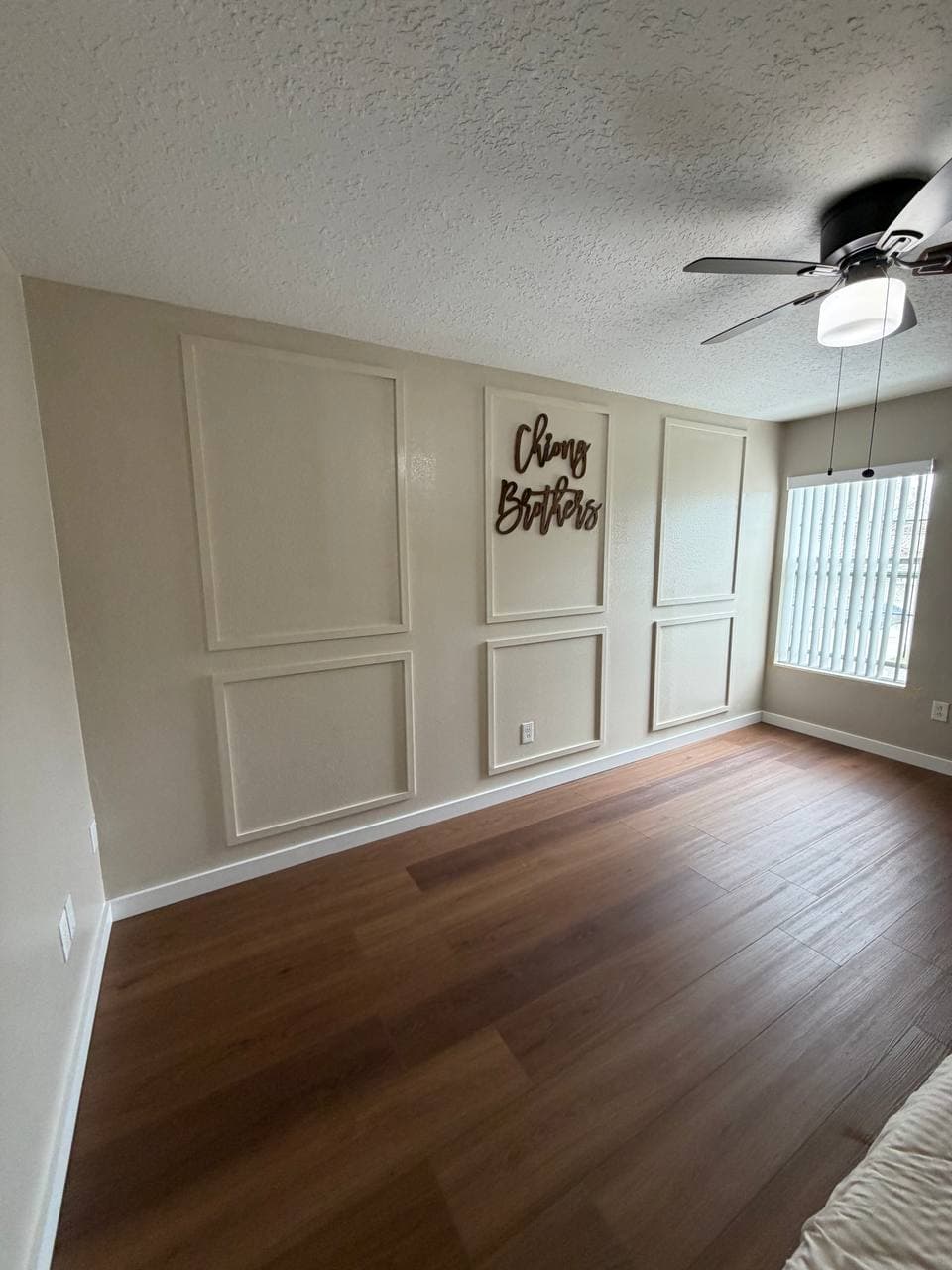 Finished interior with custom wainscoting and trim work